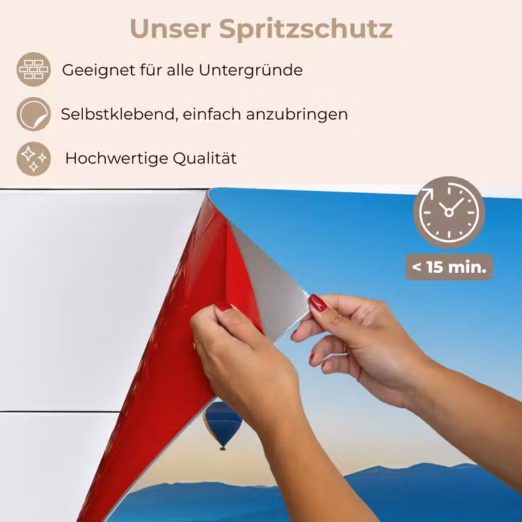 Luchtballonnen - Bergen - Zonsopgang - Landschap keuken achterwand spatscherm klein -spatscherm_DE