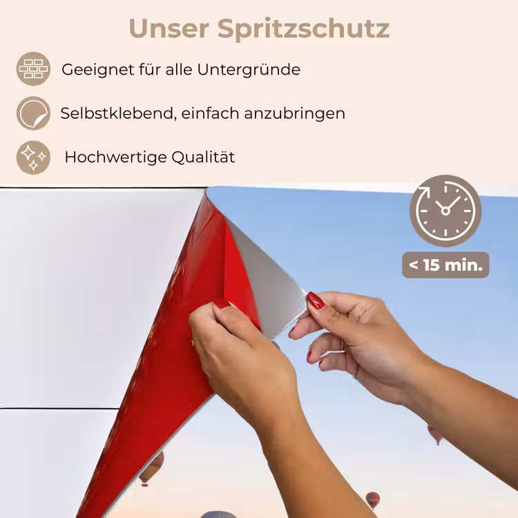 Luchtballonnen - Rotsen - Zonsopgang keuken achterwand spatscherm klein -spatscherm_DE