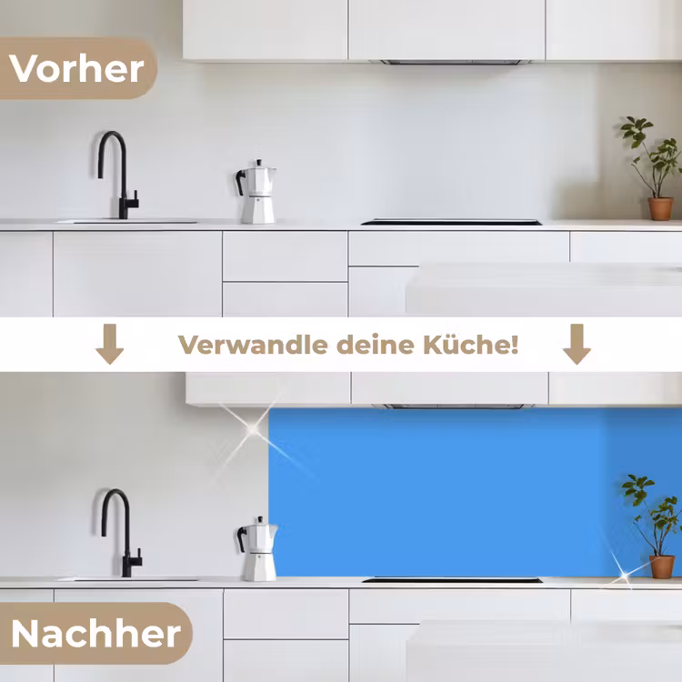 Bright - Azure - Blauw keuken achterwand 2 middel 871 -voor-na_DE