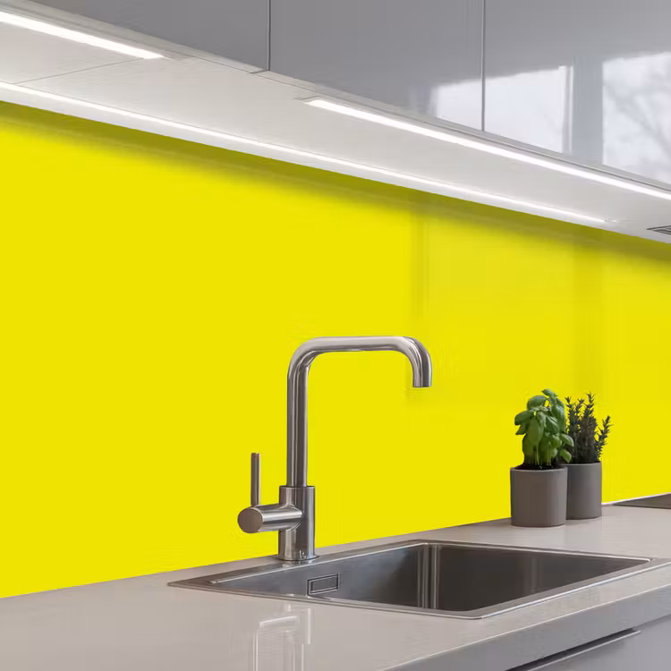 Bright - Canary - Geel keuken achterwand 2 middel 871 -3d_schuin