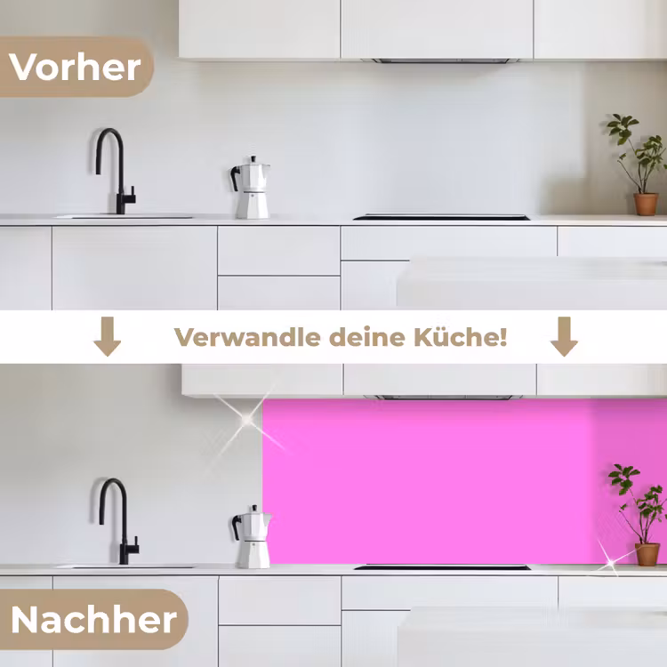 Bright - Orchid - Roze keuken achterwand 2 middel 871 -voor-na_DE