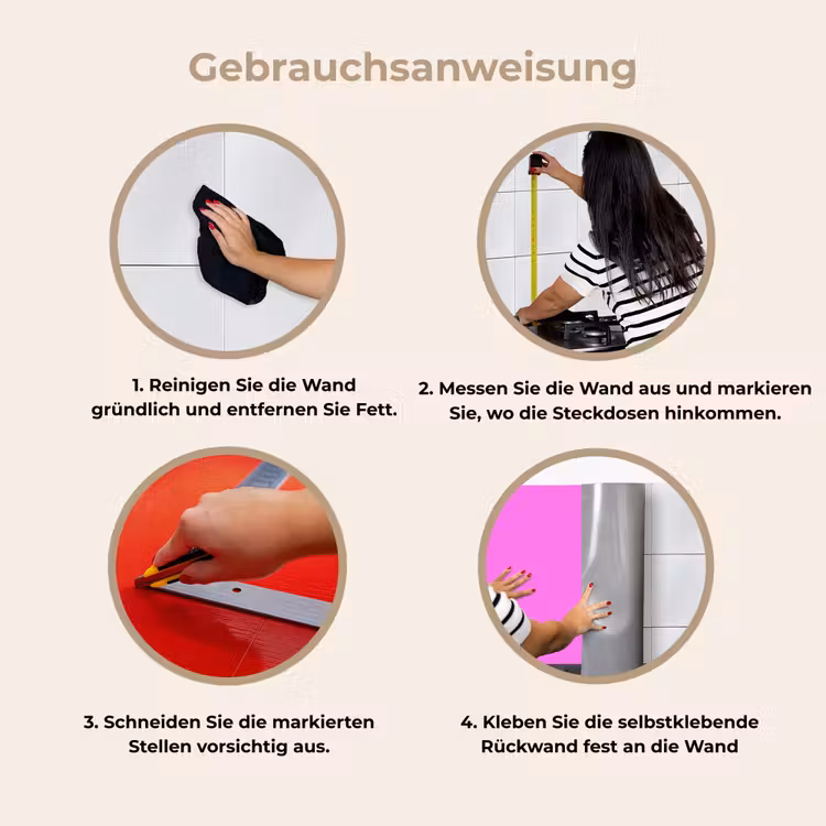 Bright - Orchid - Roze keuken achterwand 2 middel 871 -gebruiksaanwijzing_DE