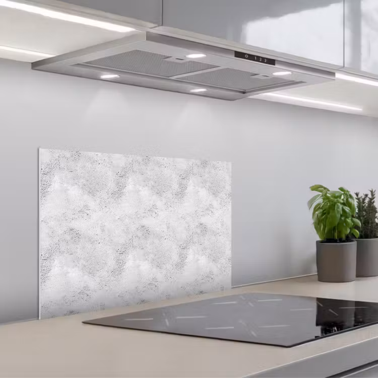 Lichtgrijs - Ruw - Subtiel keuken achterwand spatscherm klein 900 -3d_schuin
