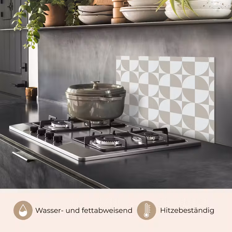 Lichtgrijs - Wit - Vierkant - Rond keuken achterwand spatscherm klein 900 -usp_DE