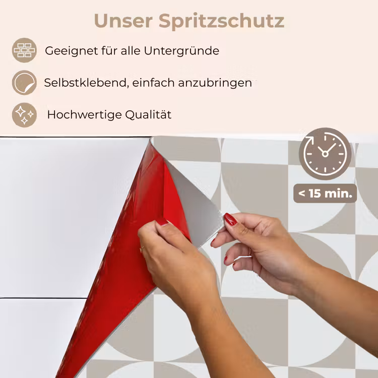 Lichtgrijs - Wit - Vierkant - Rond keuken achterwand spatscherm klein 900 -spatscherm_DE