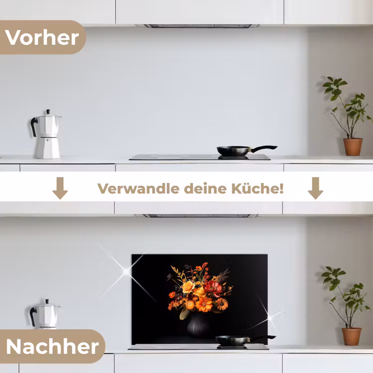 Herfst - Boeket - Oranje keuken achterwand spatscherm klein -voor_na_DE