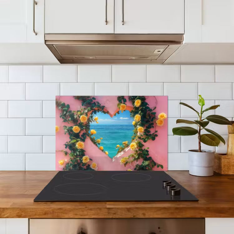 Hart - Zee - Muur keuken achterwand spatscherm klein -sfeer2
