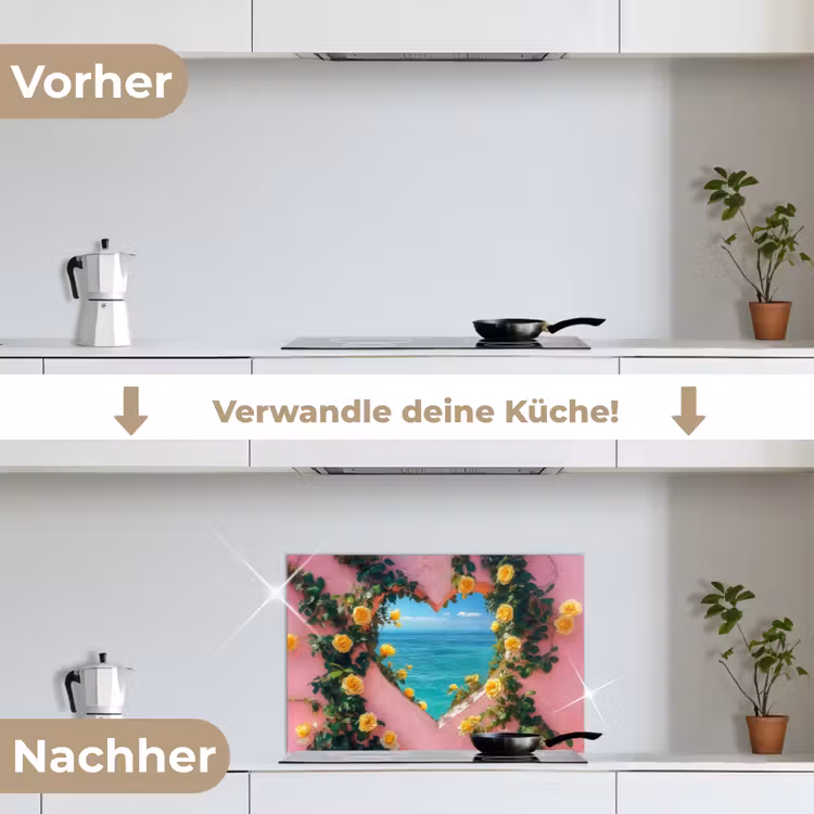 Hart - Zee - Muur keuken achterwand spatscherm klein -voor_na_DE