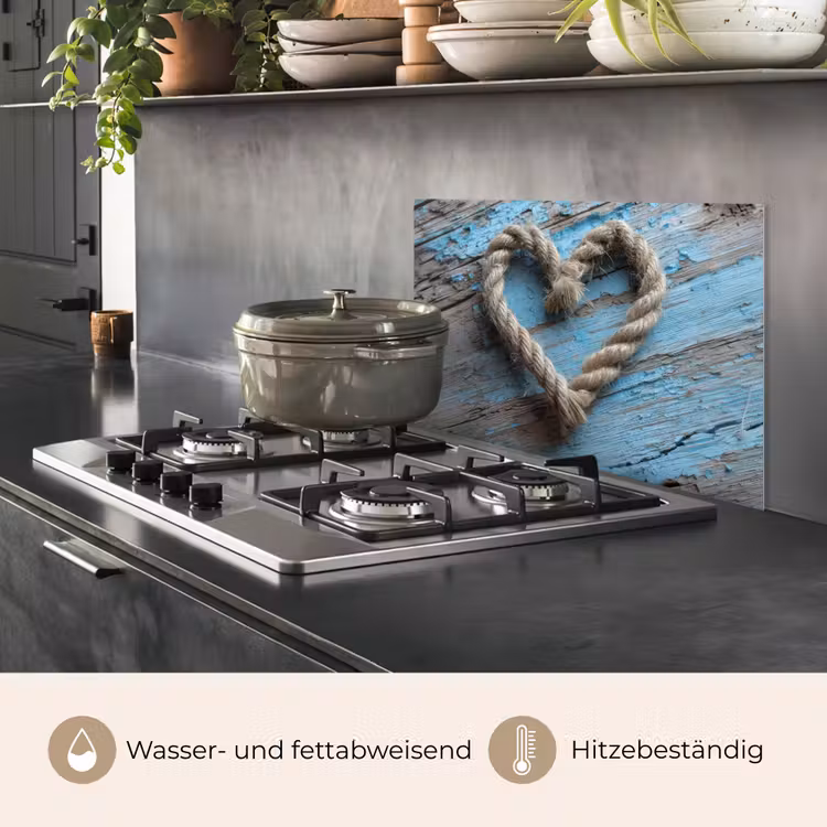 Hart - Touw - Hout - Rustiek keuken achterwand spatscherm klein -usp_DE