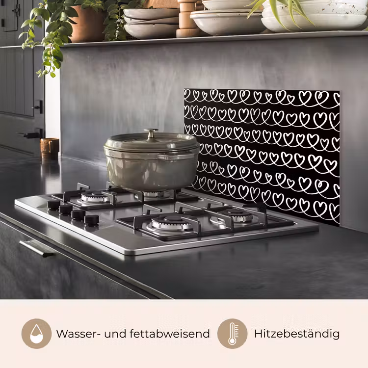 Harten - Verweven - Zwart - Wit keuken achterwand spatscherm klein 900 -usp_DE