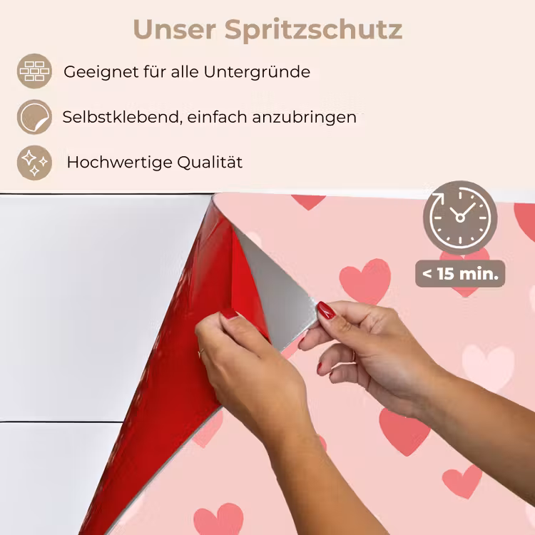 Hartjes - Patroon - Roze keuken achterwand spatscherm klein -spatscherm_DE