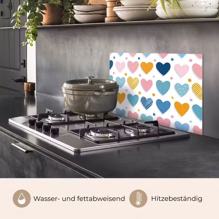Hartjes - Pastel - Patroon keuken achterwand spatscherm klein -usp_DE