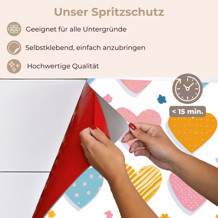 Hartjes - Pastel - Patroon keuken achterwand spatscherm klein -spatscherm_DE