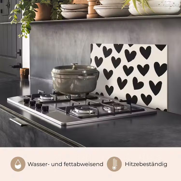Hartjes - Zwart - Beige keuken achterwand spatscherm klein -usp_DE