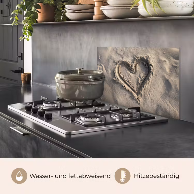 Hartvorm - Getekend - Beige - Zand keuken achterwand spatscherm klein -usp_DE