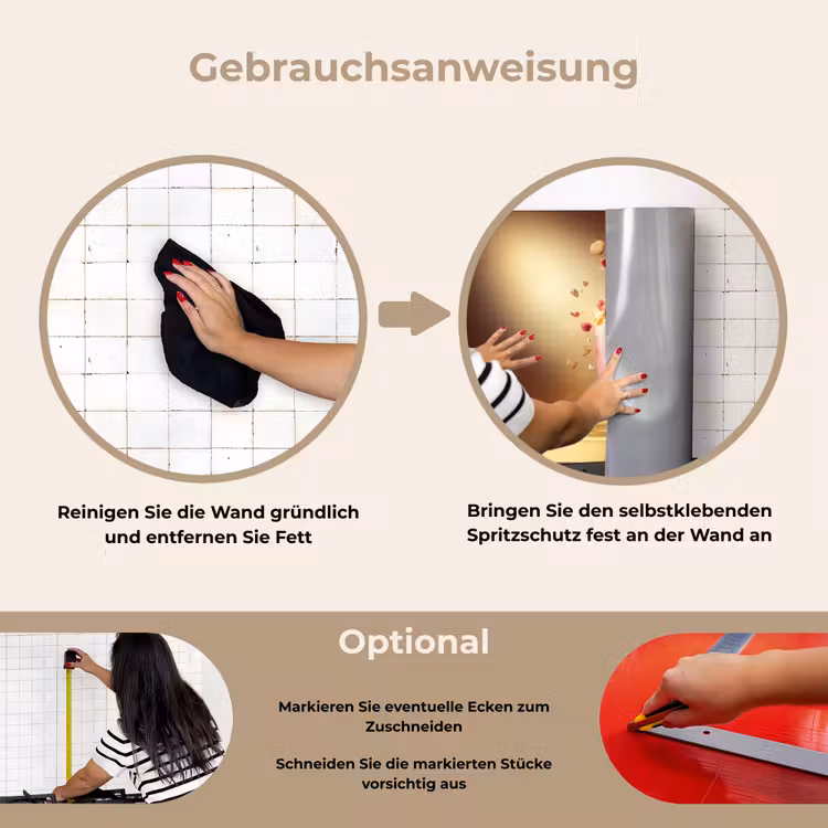 Framboos - Smoothie - Drinken - Roze keuken achterwand spatscherm klein -gebruiksaanwijzing_DE
