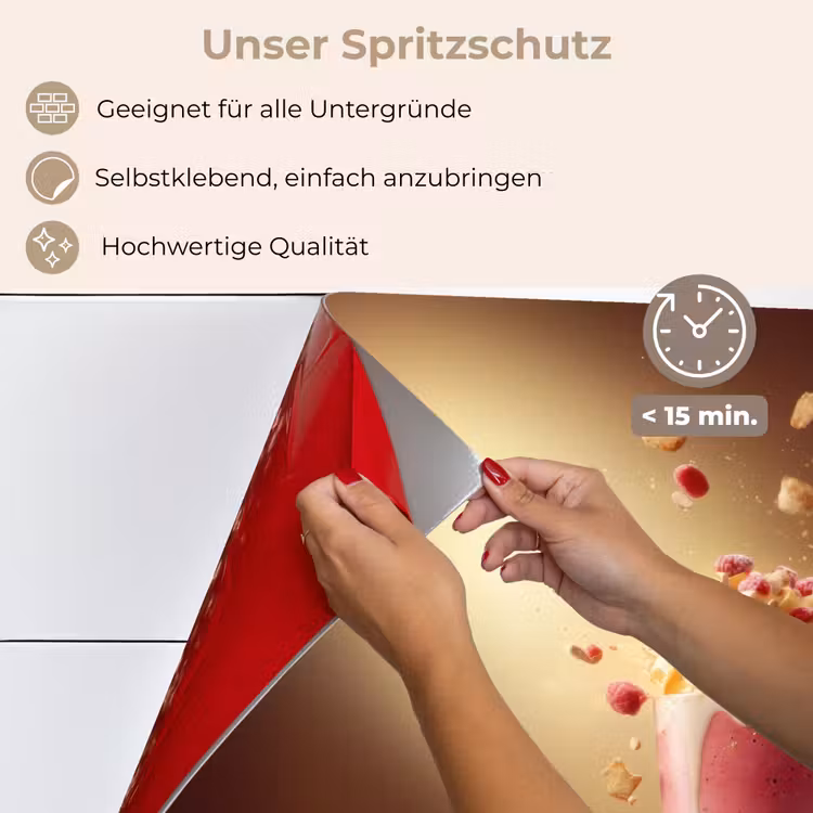 Framboos - Smoothie - Drinken - Roze keuken achterwand spatscherm klein -spatscherm_DE