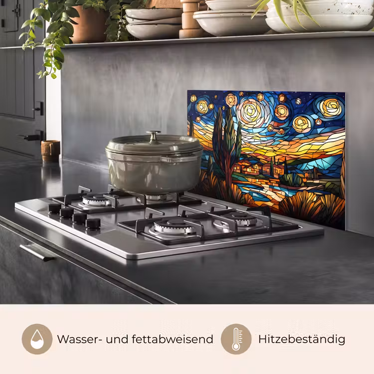 Hemel - Sterren - Mozaïek - Huizen keuken achterwand spatscherm klein -usp_DE