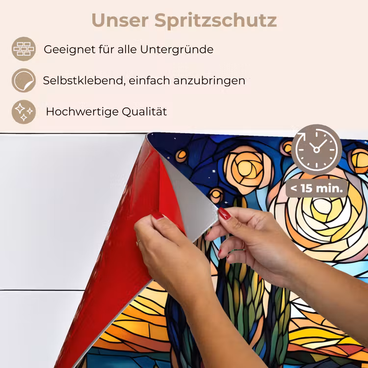 Hemel - Sterren - Mozaïek - Huizen keuken achterwand spatscherm klein -spatscherm_DE