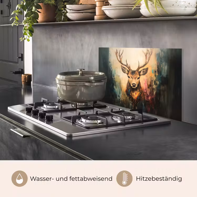 Hert - Geverfd - Gewei - Bruin keuken achterwand spatscherm klein -usp_DE