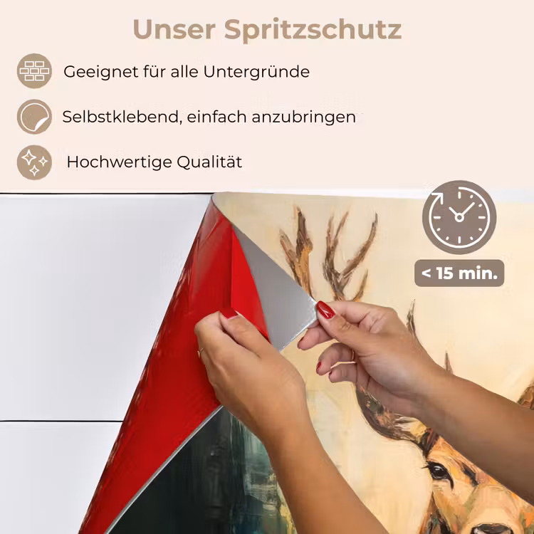 Hert - Geverfd - Gewei - Bruin keuken achterwand spatscherm klein -spatscherm_DE