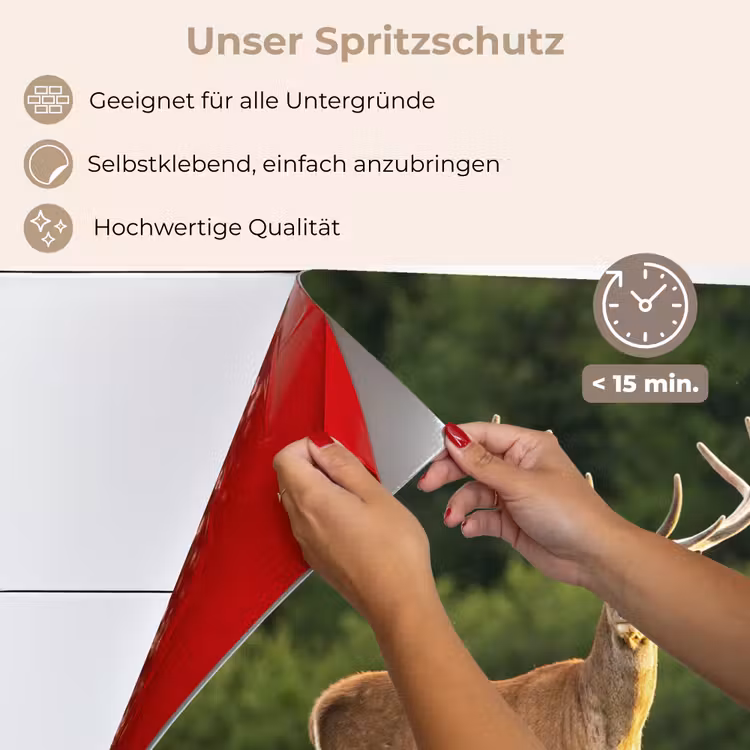 Hert - Gewei - Gras - Natuur - Dieren - Groen keuken achterwand spatscherm klein -spatscherm_DE