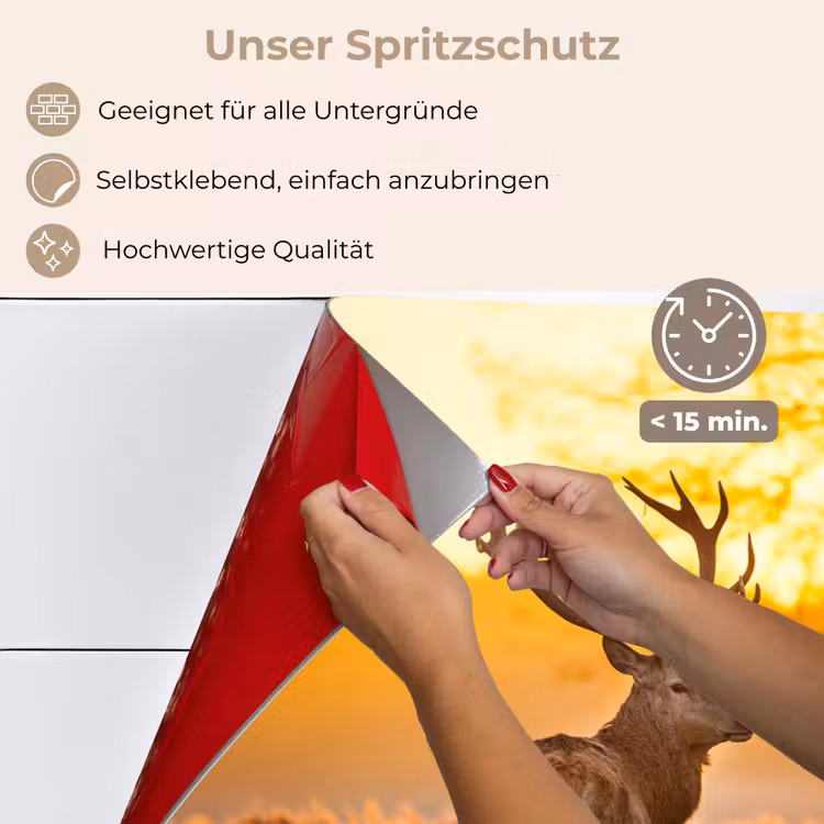 Hert - Dieren - Zonsondergang - Winter - Heide - Natuur keuken achterwand spatscherm klein -spatscherm_DE