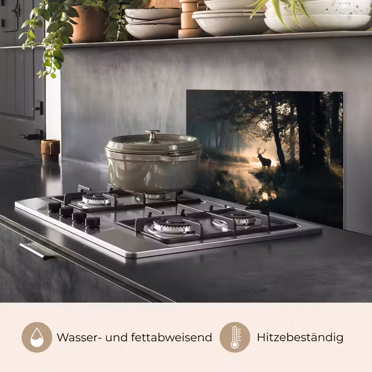Hert - Bosbeek - Mystiek keuken achterwand spatscherm klein -usp_DE