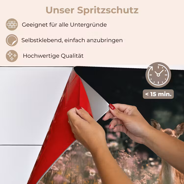 Hert - Wilde bloemen - Bos keuken achterwand spatscherm klein -spatscherm_DE