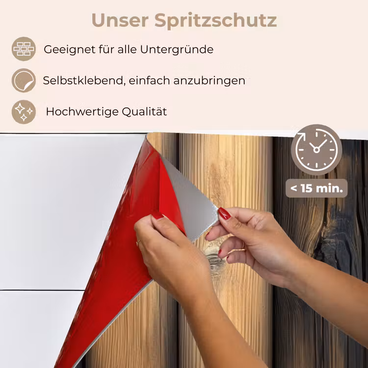 Hout - Planken - Gemengd keuken achterwand spatscherm klein -spatscherm_DE