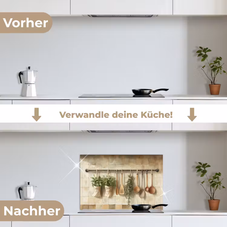 Hout - Keukengerei - Stilleven - Tegels keuken achterwand spatscherm klein -voor_na_DE