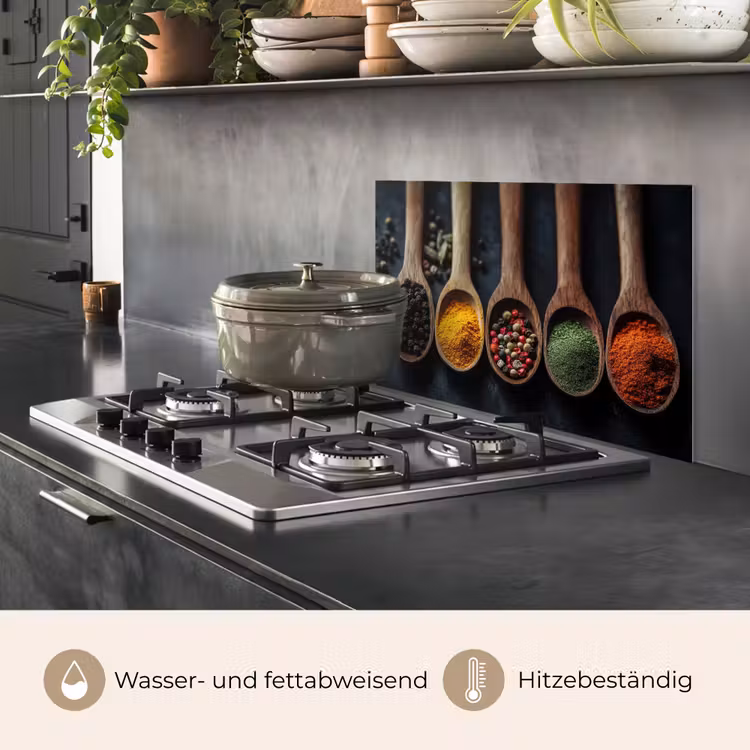 Houten - Lepels - Specerijen - Kruiden keuken achterwand spatscherm klein -usp_DE