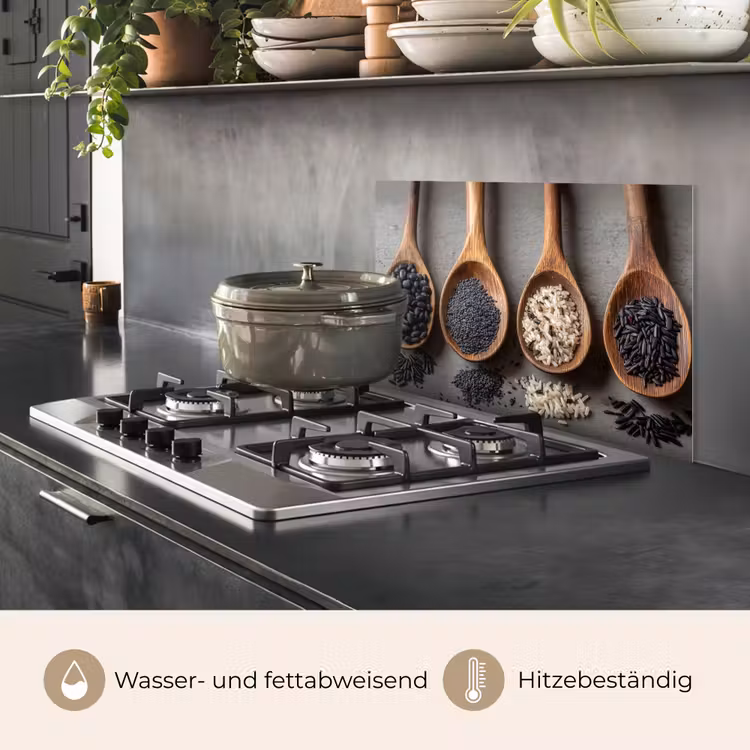Houten - Lepels - Rijst - Zaden keuken achterwand spatscherm klein -usp_DE