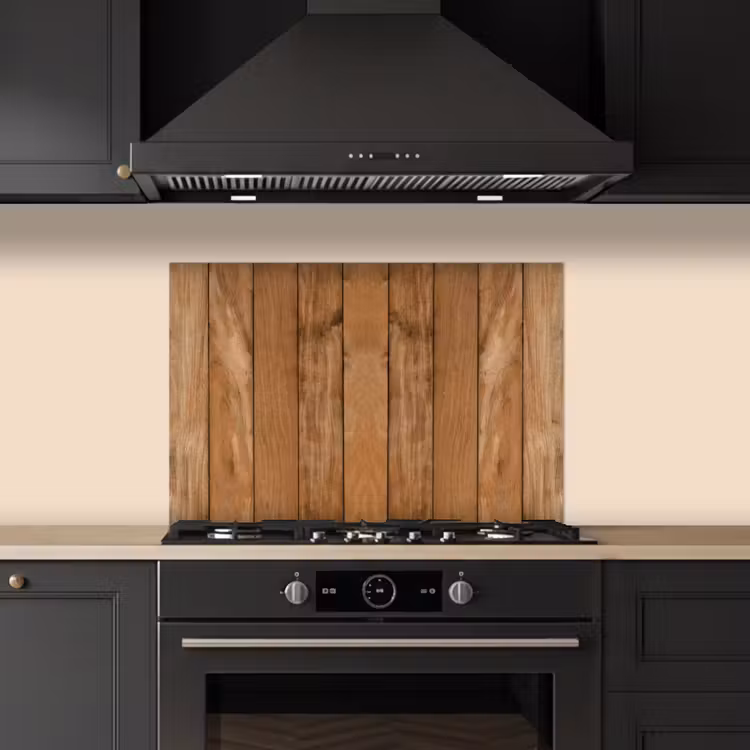 Hout - Naturel - Planken - Structuur keuken achterwand spatscherm klein -sfeer1