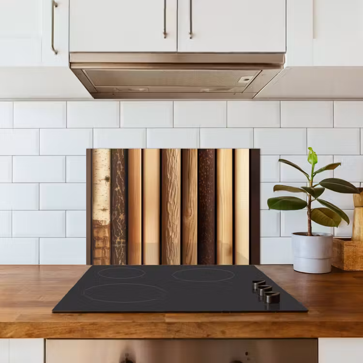 Hout - Planken - Natuurlijk keuken achterwand spatscherm klein -sfeer2