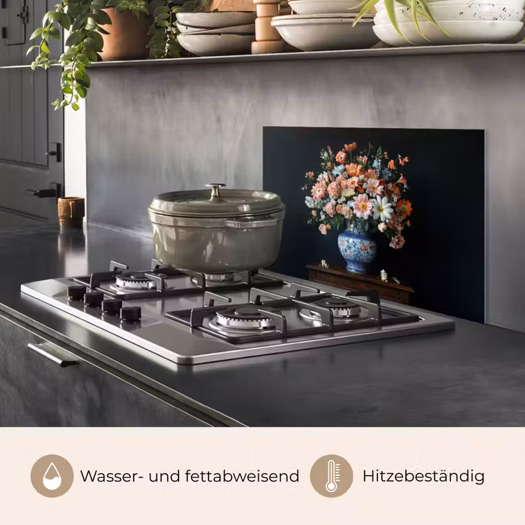 Hout - Vaas - Kleuren - Bloemen keuken achterwand spatscherm klein -usp_DE
