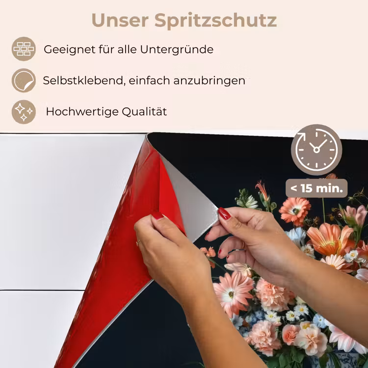 Hout - Vaas - Kleuren - Bloemen keuken achterwand spatscherm klein -spatscherm_DE