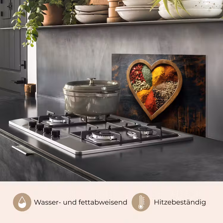 Houten - Hart - Kleurrijke - Specerijen keuken achterwand spatscherm klein -usp_DE