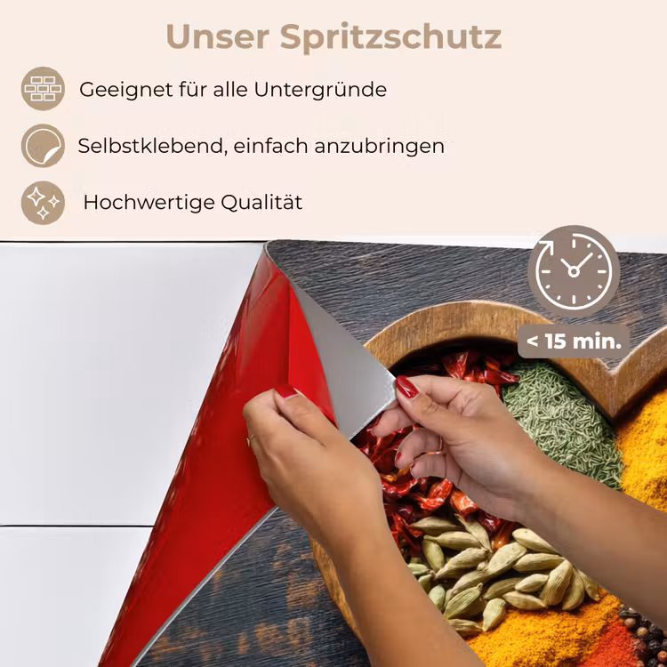 Houten - Hart - Kleurrijke - Specerijen keuken achterwand spatscherm klein -spatscherm_DE