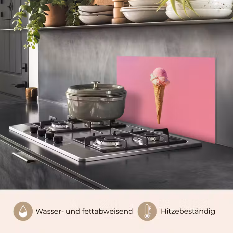 Hoorntje - Schepijs - Roze keuken achterwand spatscherm klein -usp_DE