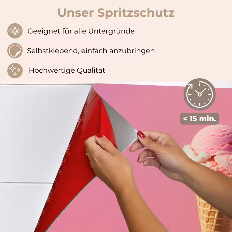 Hoorntje - Schepijs - Roze keuken achterwand spatscherm klein -spatscherm_DE