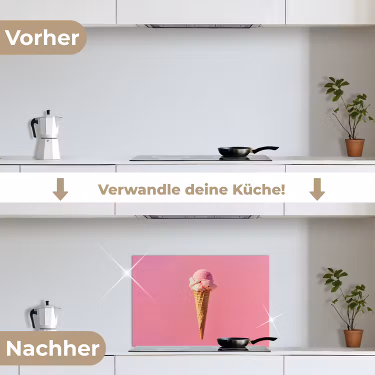 Hoorntje - Schepijs - Roze keuken achterwand spatscherm klein -voor_na_DE