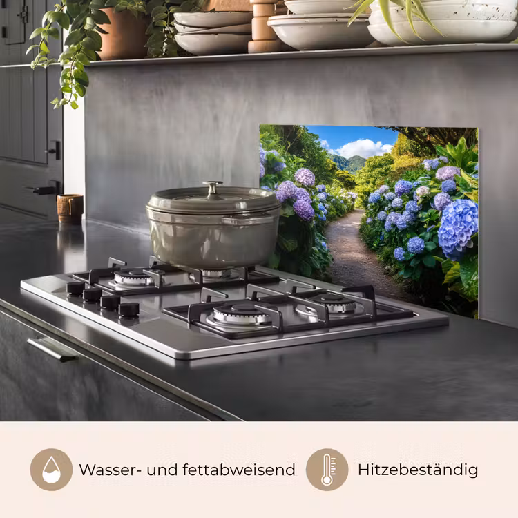 Hortsensia - Pad - Bloemen keuken achterwand spatscherm klein -usp_DE