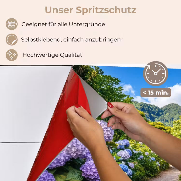 Hortsensia - Pad - Bloemen keuken achterwand spatscherm klein -spatscherm_DE