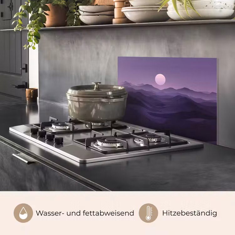 Heuvels - Paars - Mist - Zon keuken achterwand spatscherm klein -usp_DE