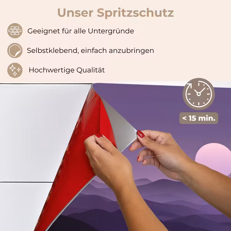 Heuvels - Paars - Mist - Zon keuken achterwand spatscherm klein -spatscherm_DE