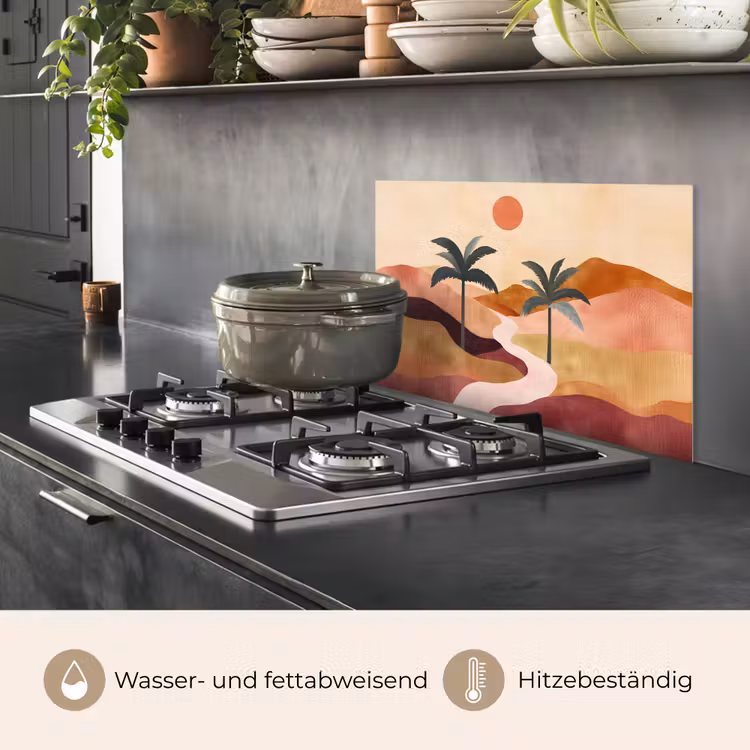 Heuvels - Palmbomen - Abstract keuken achterwand spatscherm klein -usp_DE
