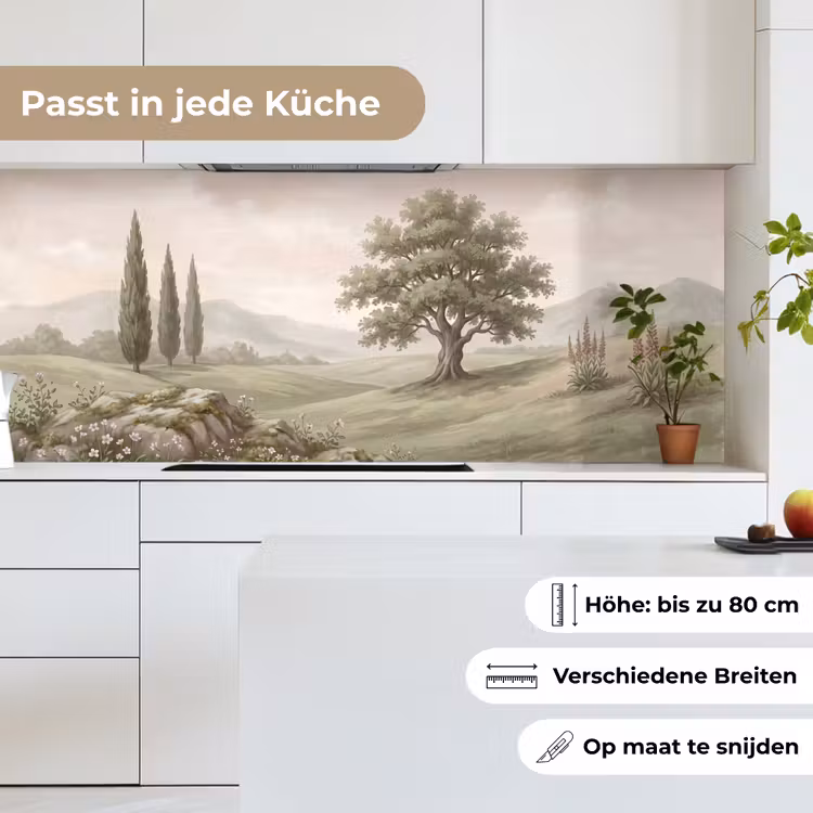 Heuvellandschap - Bomen - Natuur - Groen keuken achterwand 2 middel -sfeer4_DE