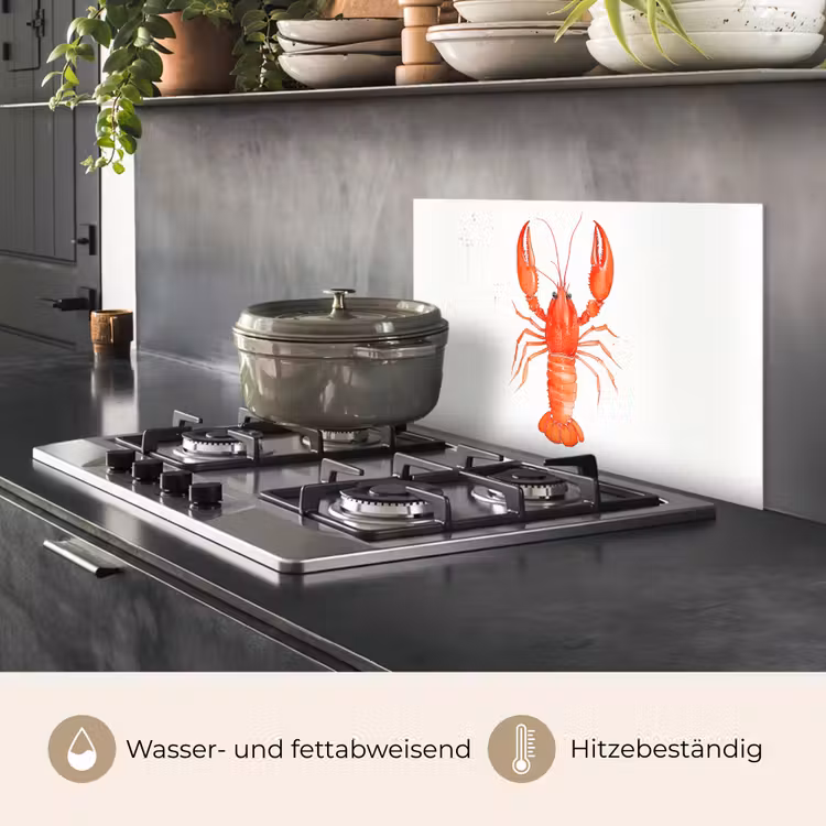 Kreeft - Waterverf - Aquarel - Oranje keuken achterwand spatscherm klein -usp_DE