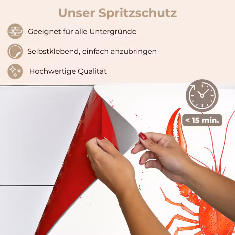 Kreeft - Waterverf - Aquarel - Oranje keuken achterwand spatscherm klein -spatscherm_DE